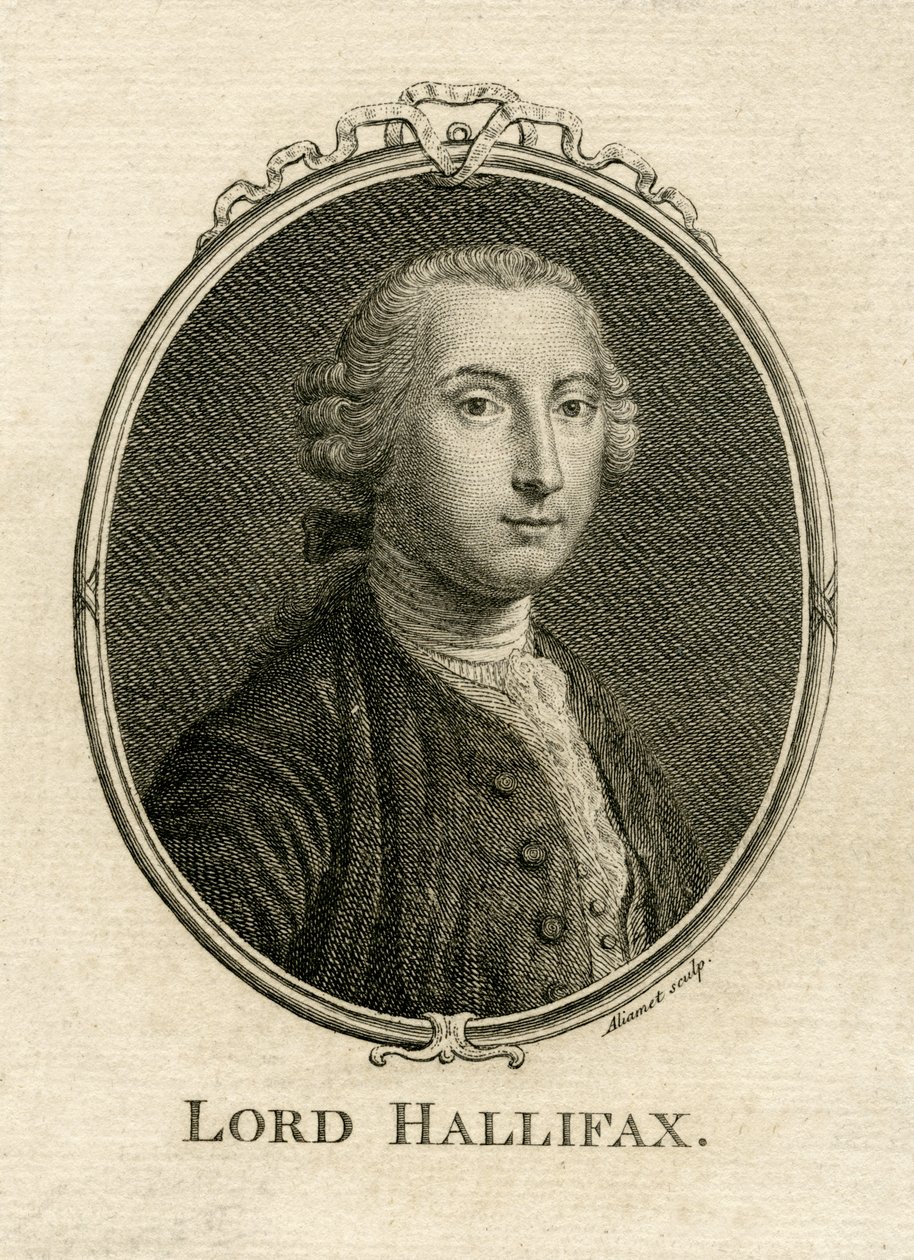 Portræt af George Montagu Dunk, 2. jarl af Halifax (1716-71), indgraveret af Aliamet af English School