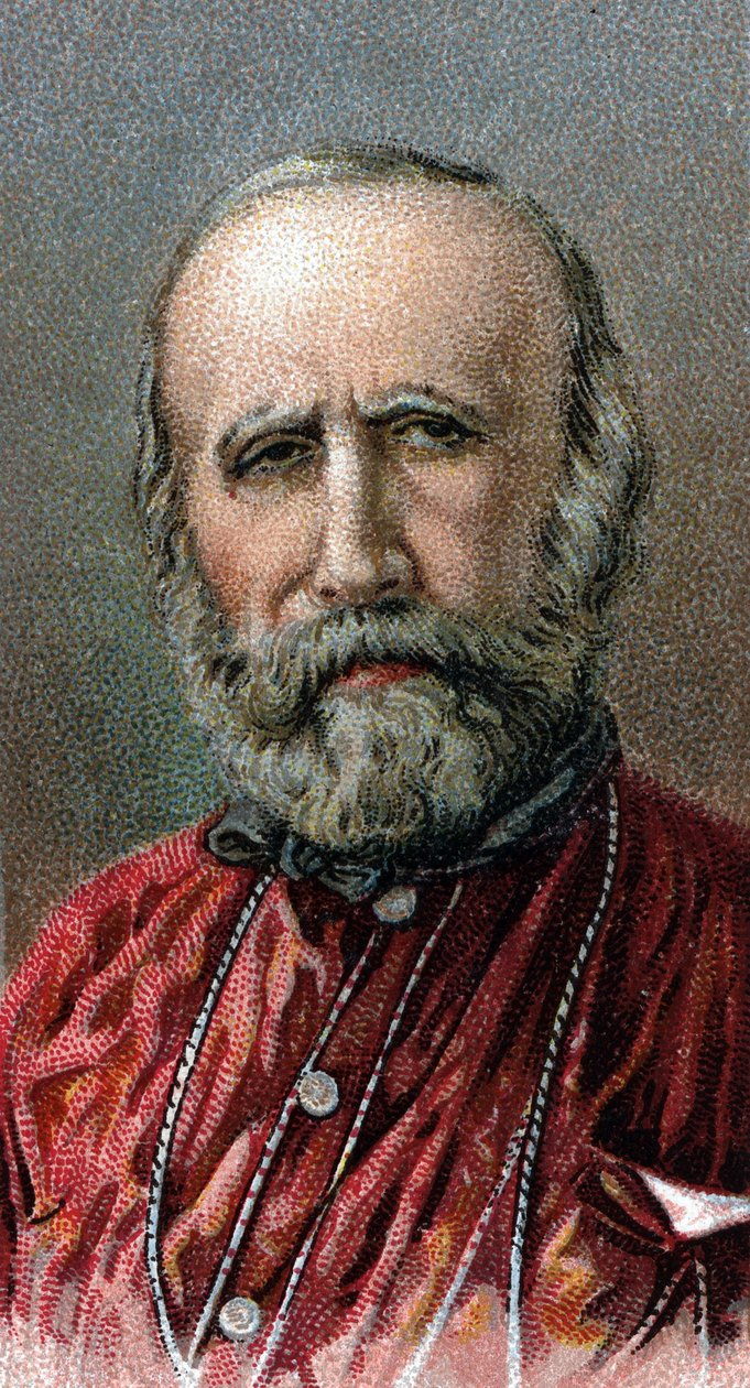 Portræt af Giuseppe Garibaldi (1807-1882) - Fra serien "" Leaders of Men"" - Chromolithography - English School, 20. århundrede - af English School