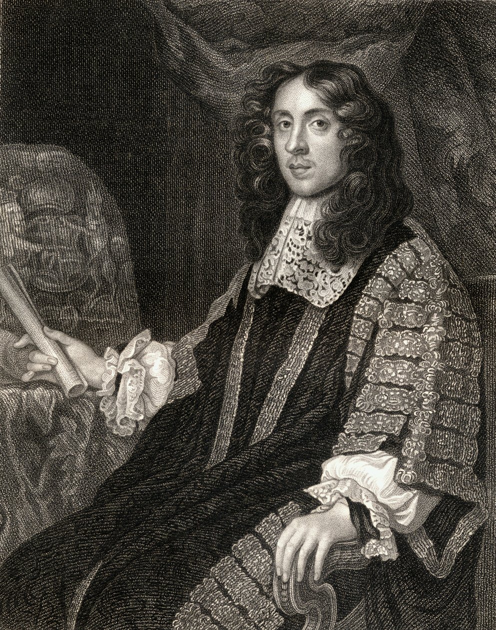 Portræt af Heneage Finch (1621-82), fra Lodges British Portraits, 1823 af English School