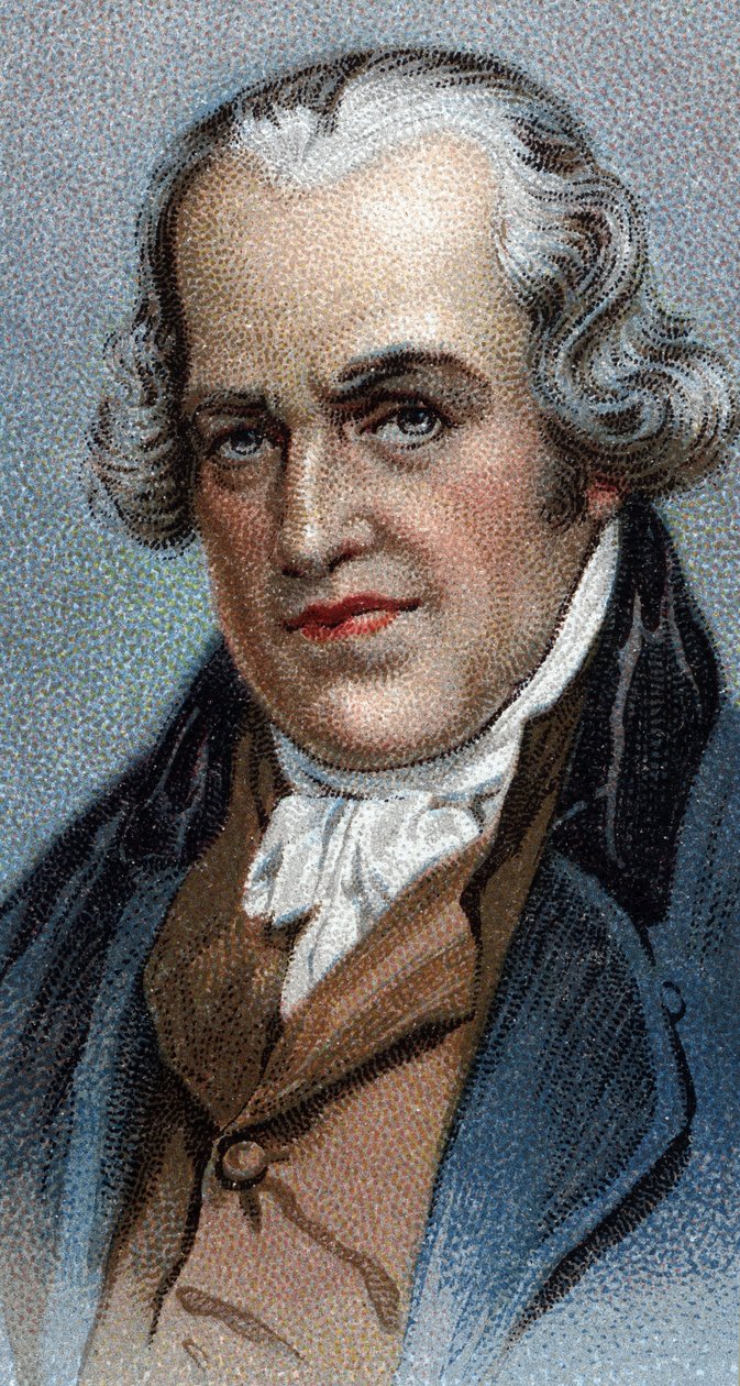 Portræt af James Watt (1736-1819), skotsk ingeniør - Fra serien "" Leaders of Men"" - Chromolithography - English School, 20. århundrede - af English School