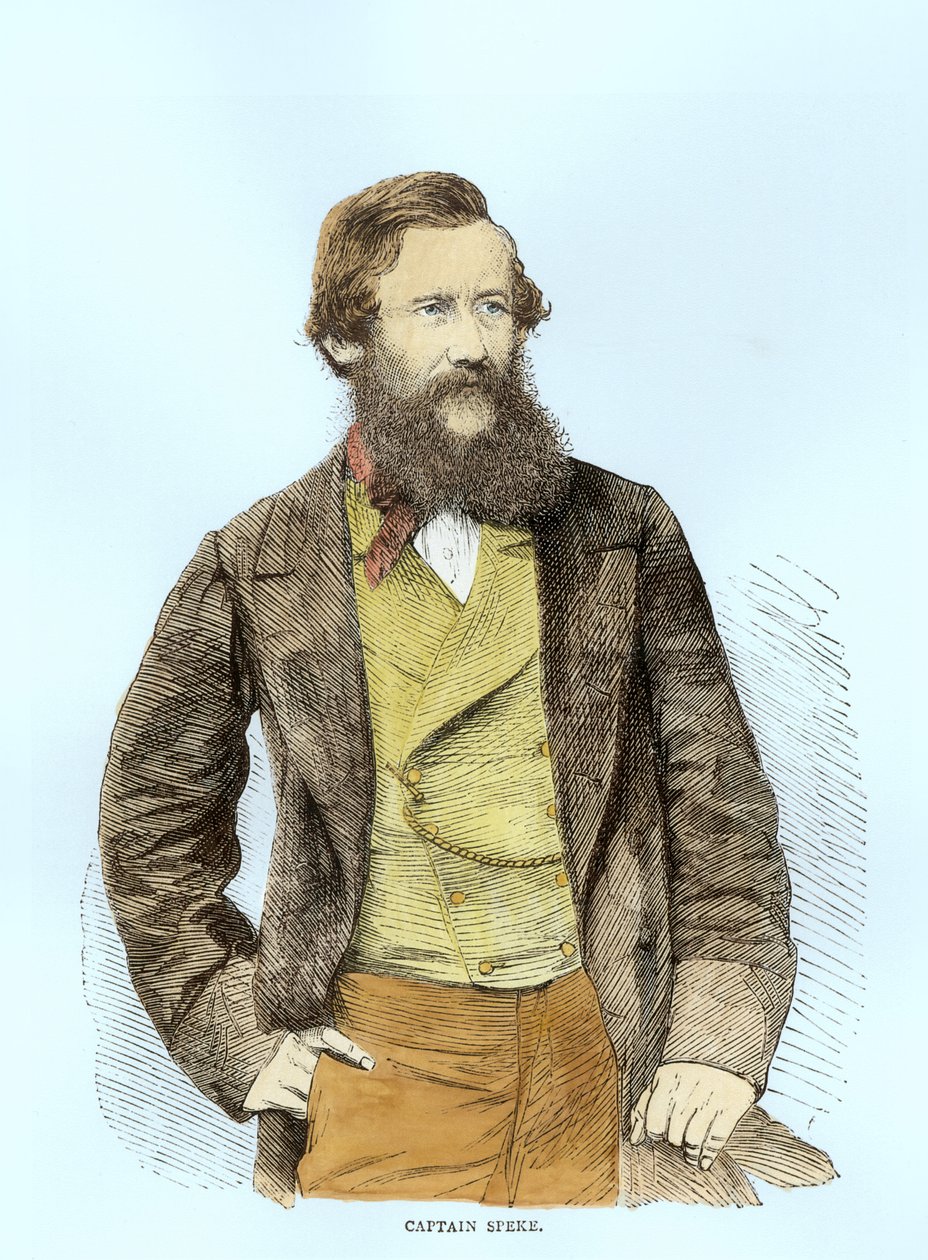 Portræt af John Hanning Speke (1827-64) (senere farvelægning) af English School