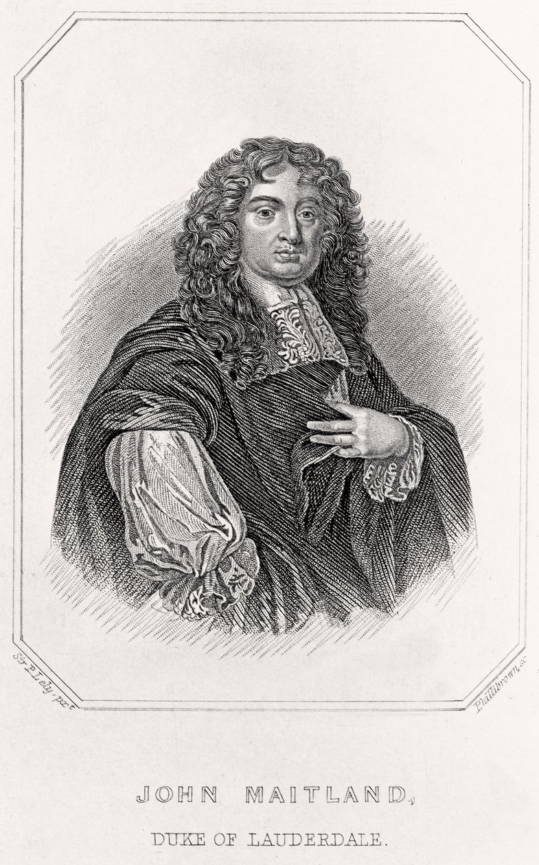 Portræt af John Maitland, hertug af Lauderdale, 1835 af English School