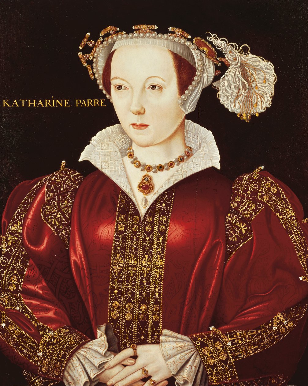 Portræt af Katherine Parr, ca. 1545 (olie på panel) af English School