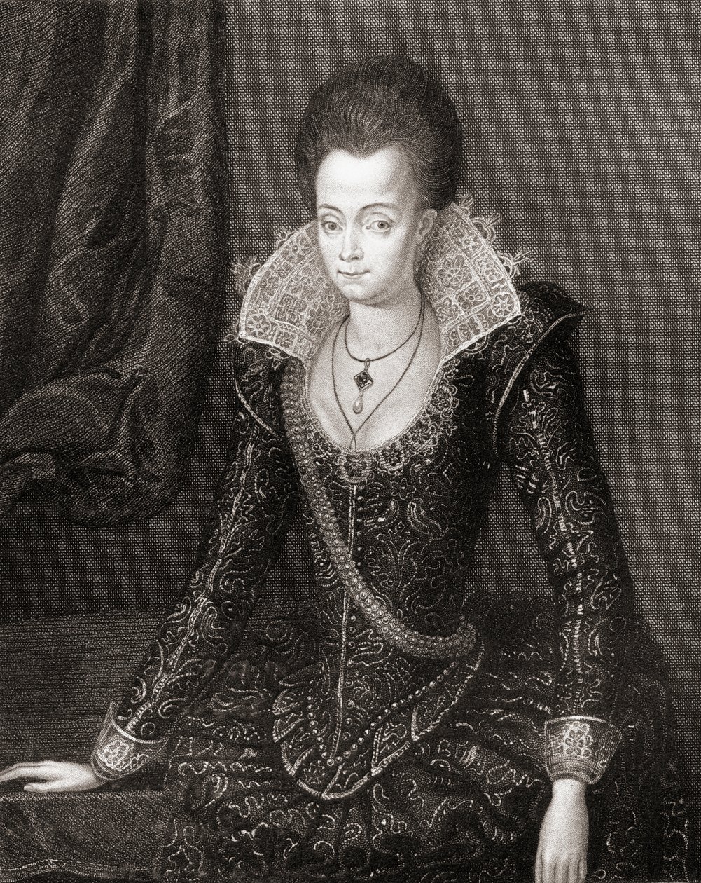 Portræt af Lady Arabella Stuart (1575-1615) fra Lodges British Portraits, 1823 af English School