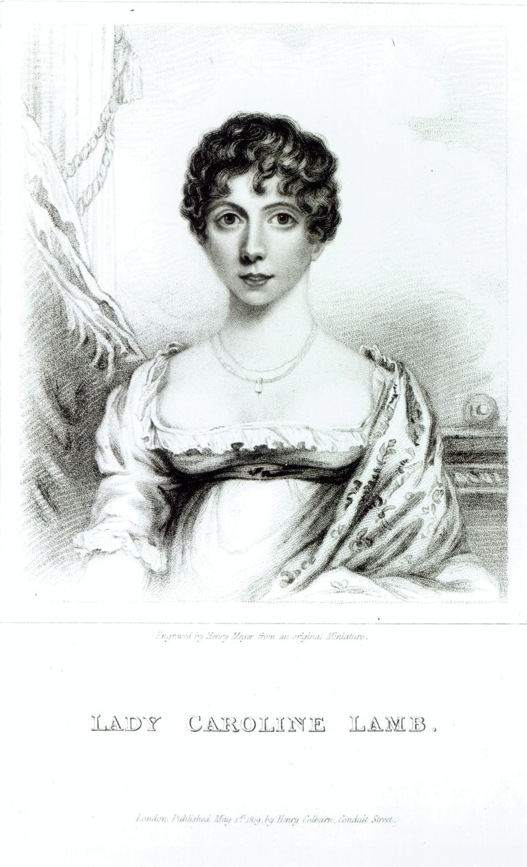 Portræt af Lady Caroline Lamb (1785-1828) graveret af Henry Meyer af English School