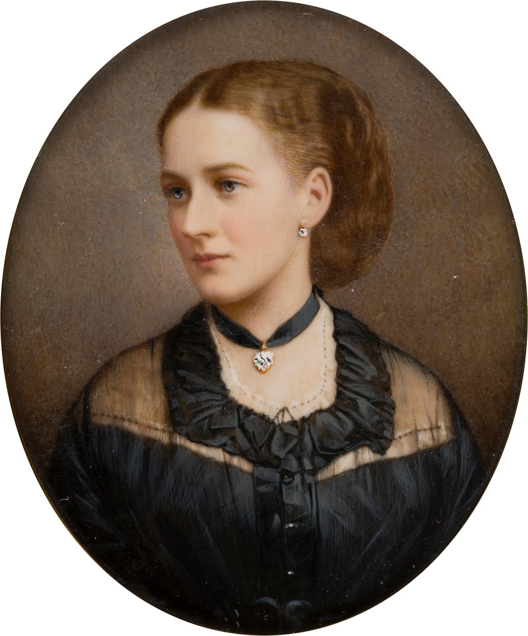 Portræt af Lady Ida Lumley, Viscountesse Newport 1870 derefter grevinde af Bradford (1848-1936), ca. 1868-1936 (håndfarvet fotografi) af English School