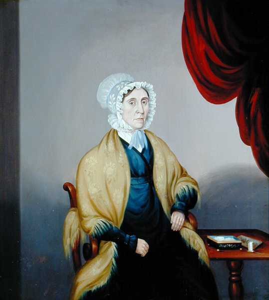Portræt af fru Elizabeth Whitely (olie på lærred) (se 140068 for par) af English School