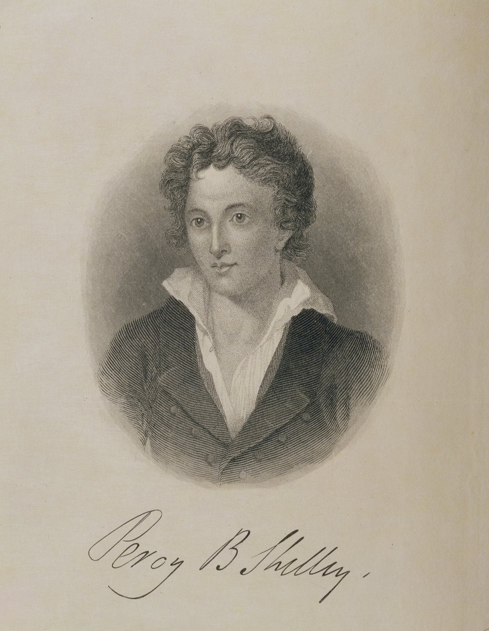 Portræt af Percy Bysshe Shelley (1792-1822), af English School