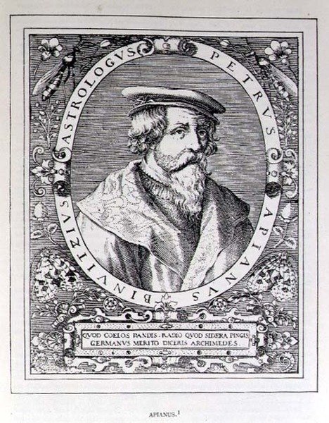 Portræt af Petrus Apianus (1501-52) fra The Narrative and Critical History of America, redigeret af Justin Winsor, London, 1886 af English School