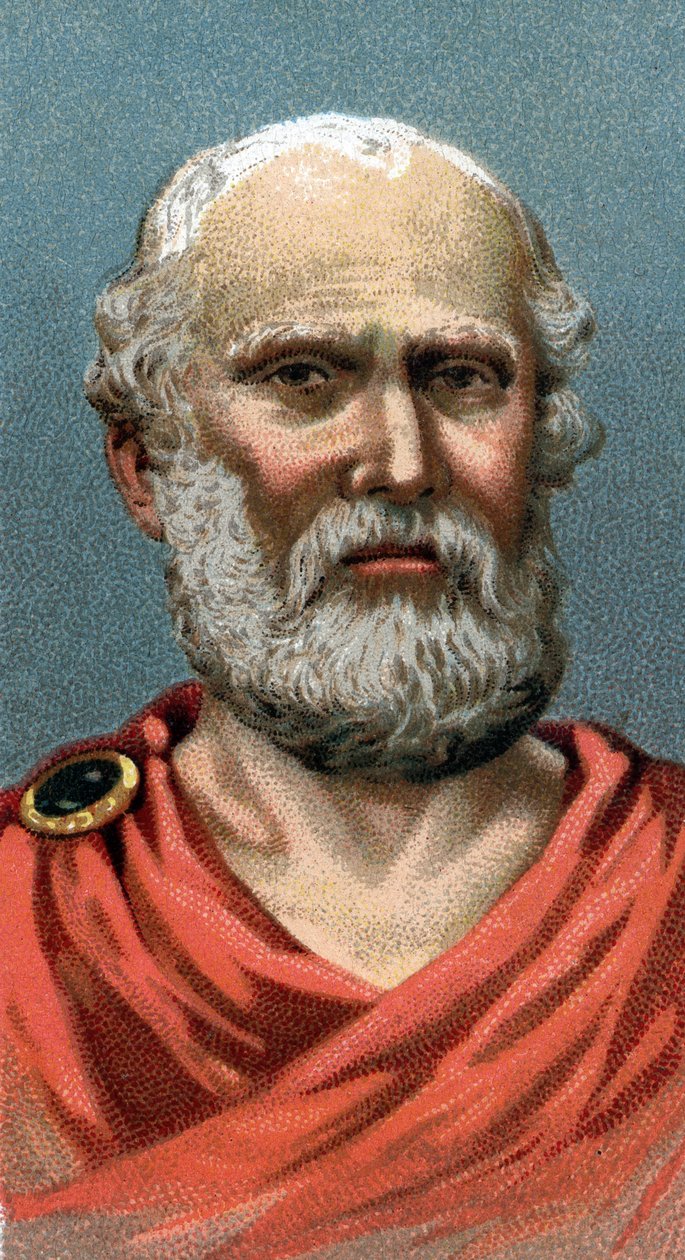 Portræt af Platon athensk filosof - Platon - - Fra serien "" Leaders of Men"" - Chromolithography - Engelsk Skole, 20. århundrede - af English School