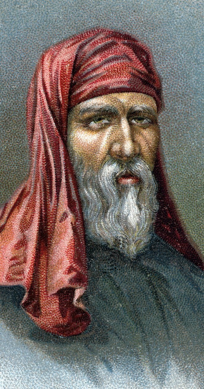 Portræt af Plutarch (43-120 e.Kr.) (kromolitografi) - Engelsk skole, 20. århundrede af English School