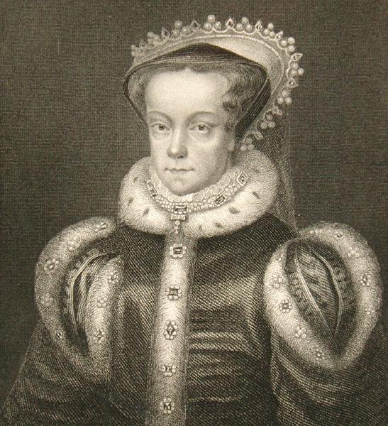 Portræt af Queen Mary I (gravering) af English School