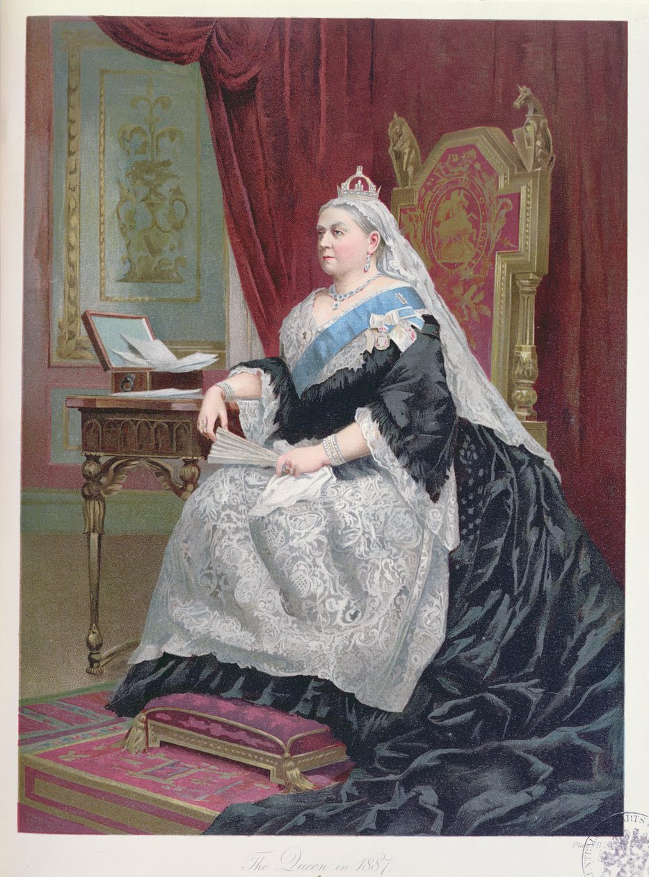 Portræt af dronning Victoria (1819-1901) på tidspunktet for hendes gyldne jubilæum i 1887, 1887 af English School
