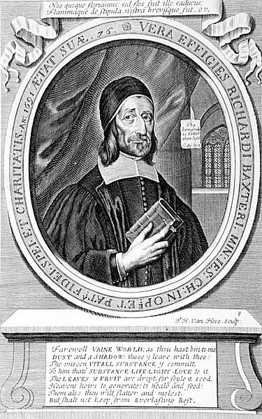 Portræt af Richard Baxter (1615-91) graveret af Frederick Hendrick van Hove (1628-98) af English School