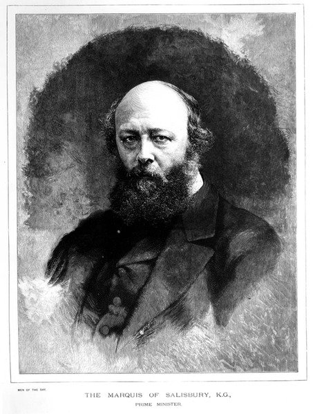 Portræt af Robert Arthur Talbot Gascoyne Cecil (1830-1903), markisen af Salisbury og premierminister, fra en serie, der forestiller 
