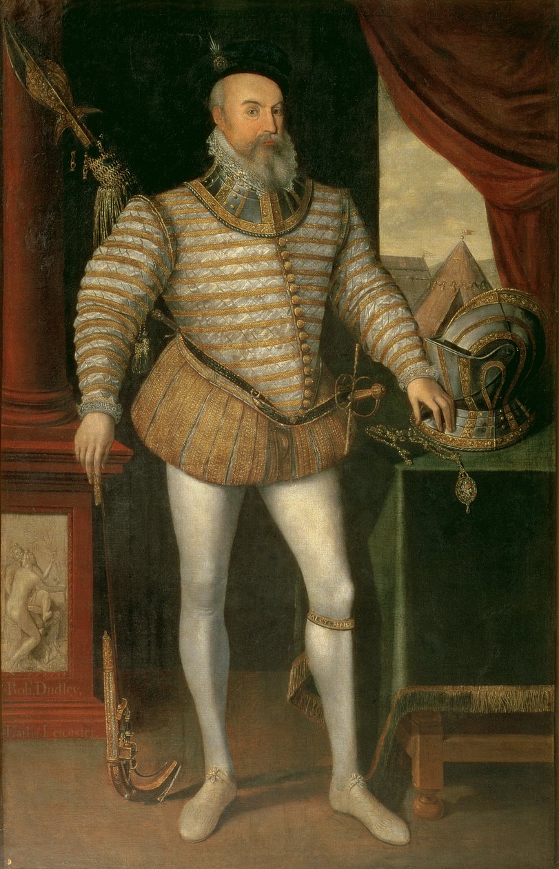 Portræt af Robert Dudley, jarl af Leicester (ca. 1532-88), 1585 af English School
