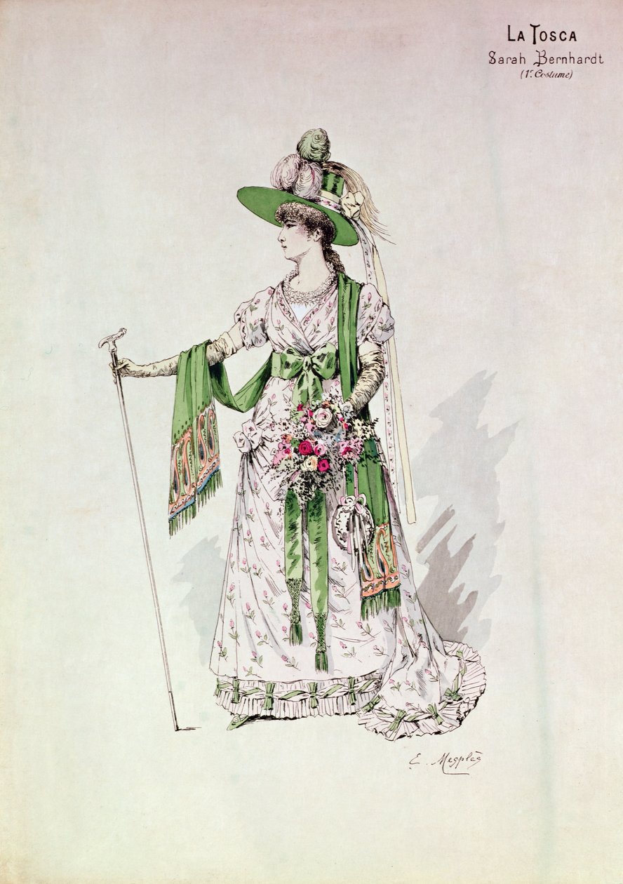 Portræt af Sarah Bernhardt (1844-1923) i en produktion af 