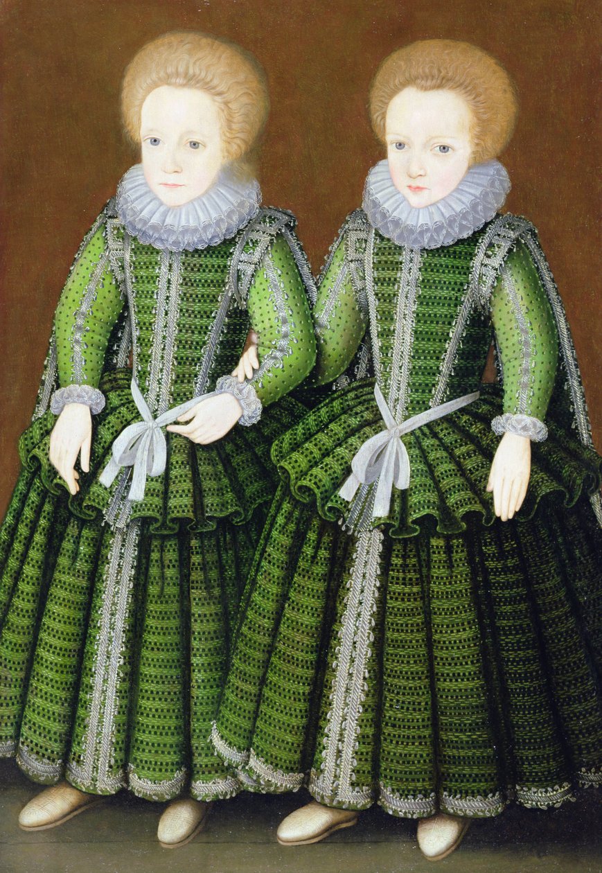 Portræt af Sarah og Elizabeth Poulett af Hinton St. George, Somerset, ca. 1600 af English School