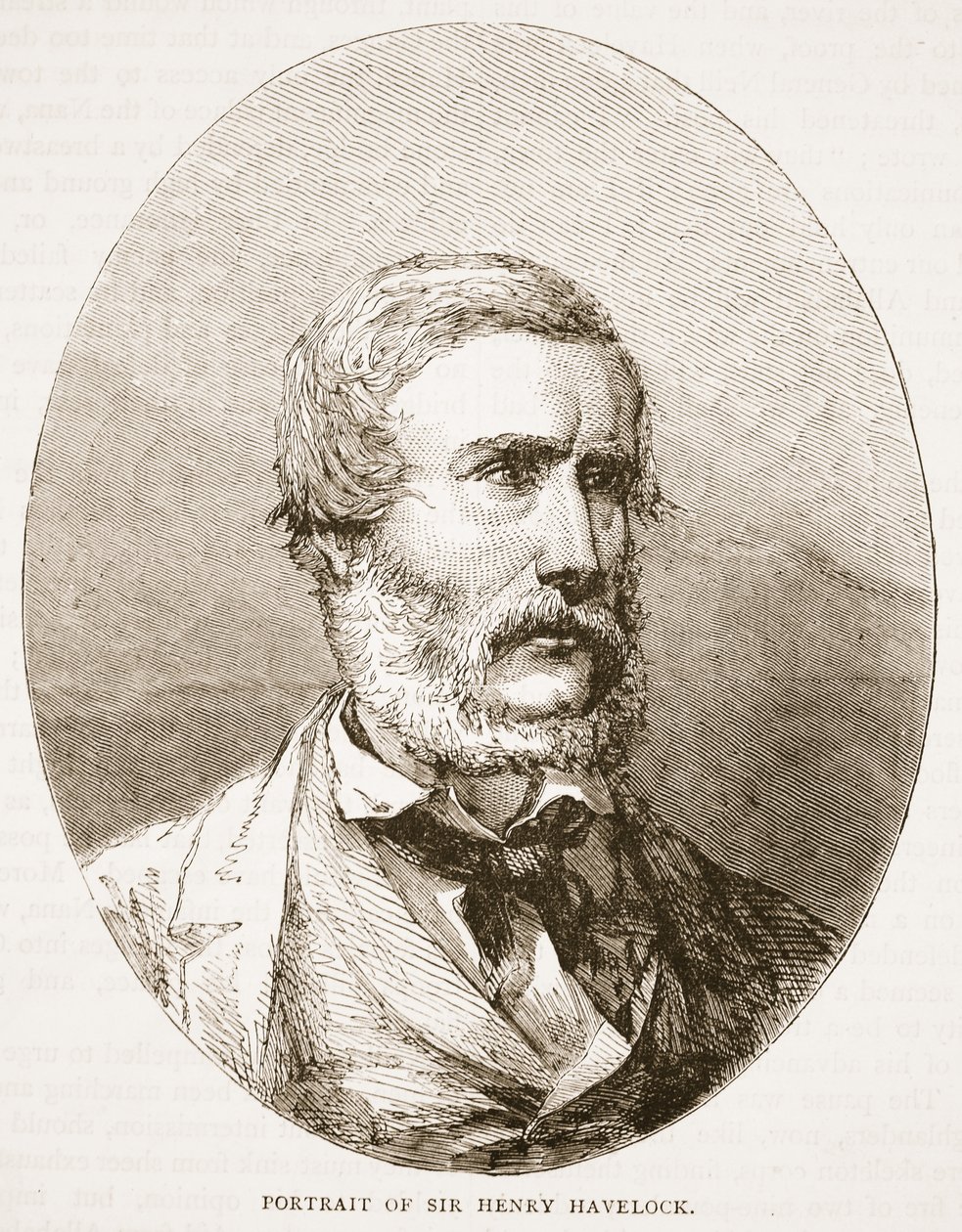 Portræt af Sir Henry Havelock, illustration fra Cassells Illustrated History of England af English School