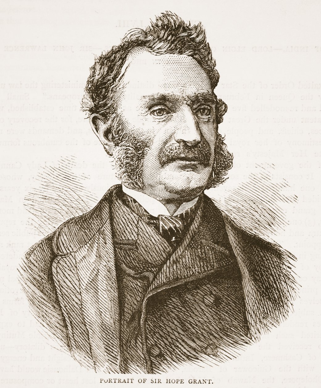 Portræt af Sir Hope Grant, illustration fra Cassells Illustrated History of England af English School
