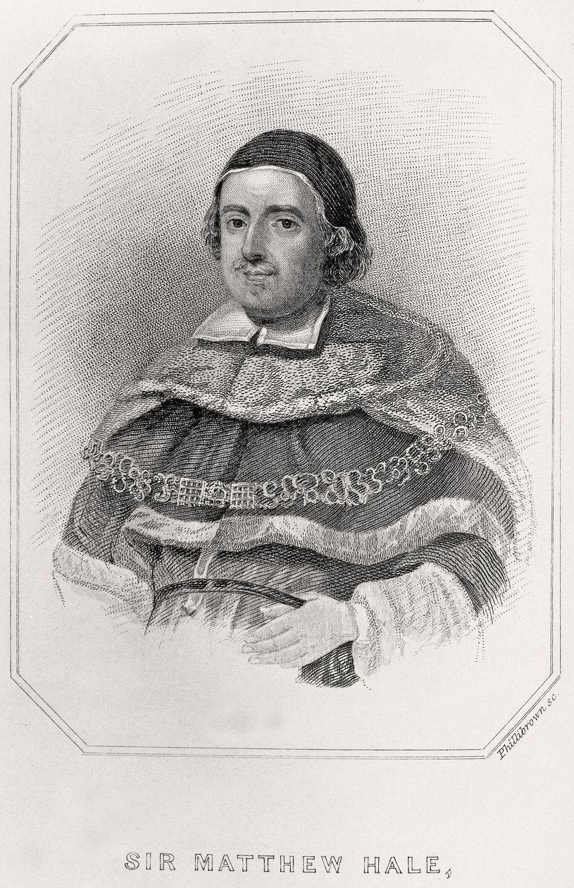 Portræt af Sir Mathew Hale, 1835 af English School