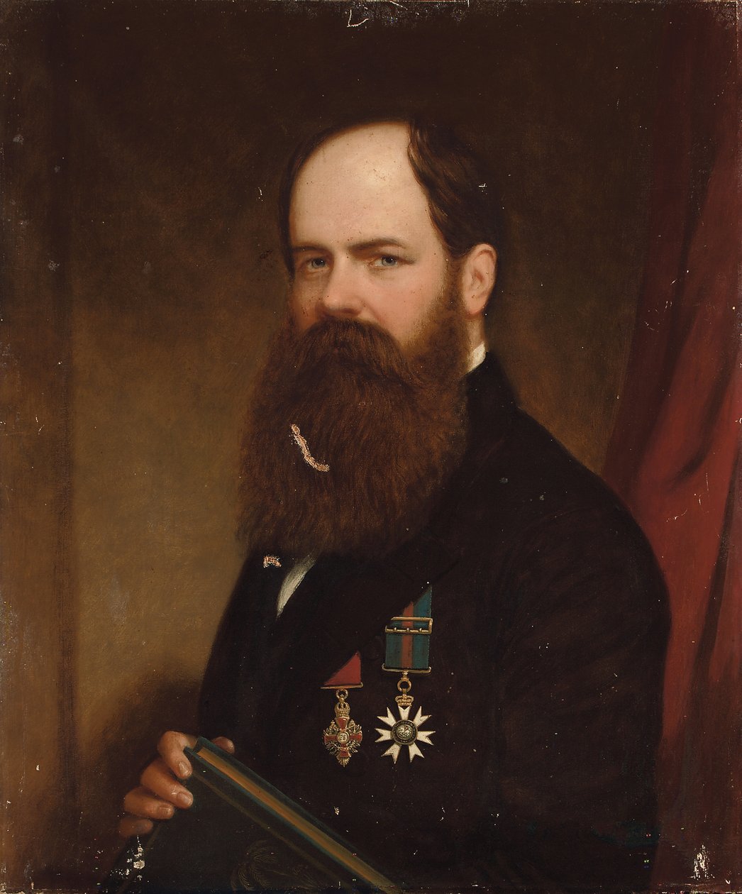 Portræt af Sir Walter Lawry Buller, N.Z.C., K.C.M.G., F.R.S. af English School