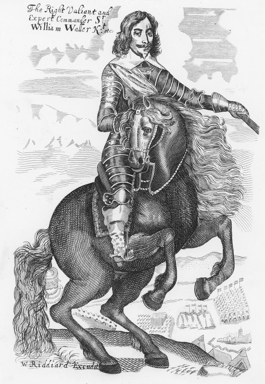 Portræt af Sir William Waller (gravering) af English School