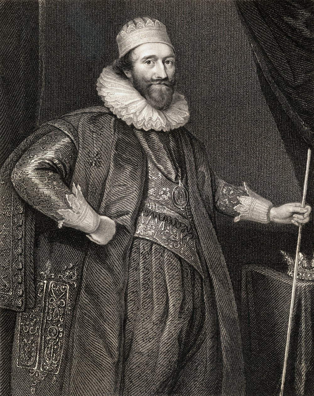 Portræt af Stuart Lodowick, 2. hertug af Lennox og 1. hertug af Richmond, fra Lodges British Portraits, 1823 af English School