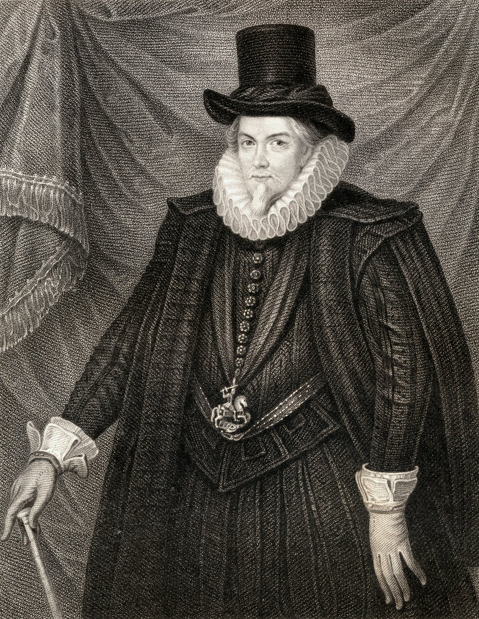 Portræt af Thomas Cecil, 1. jarl af Exeter, fra Lodges British Portraits, 1823 af English School