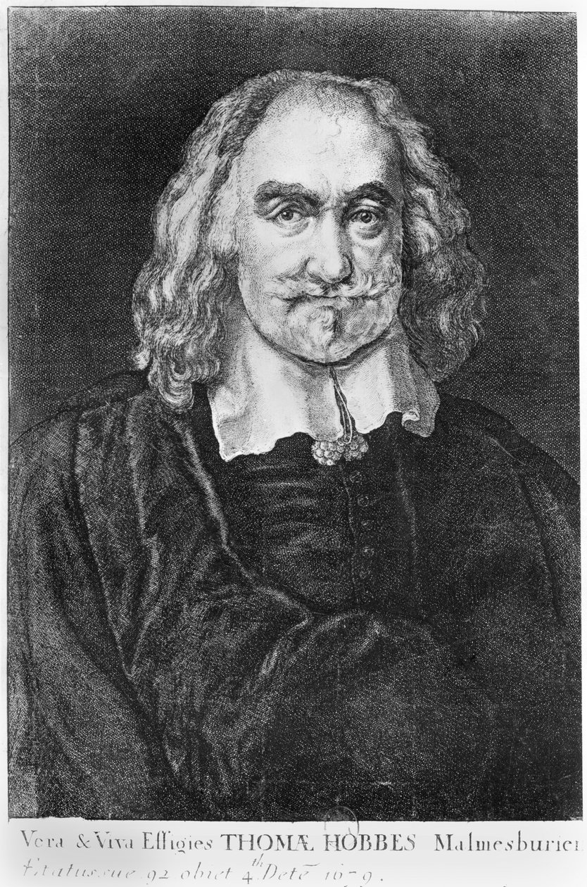 Portræt af Thomas Hobbes (1588-1679) af English School