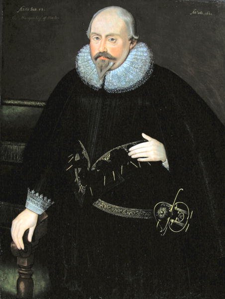 Portræt af Thomas Morgan af Machen (f.1568) c.1620 (olie på panel) af English School