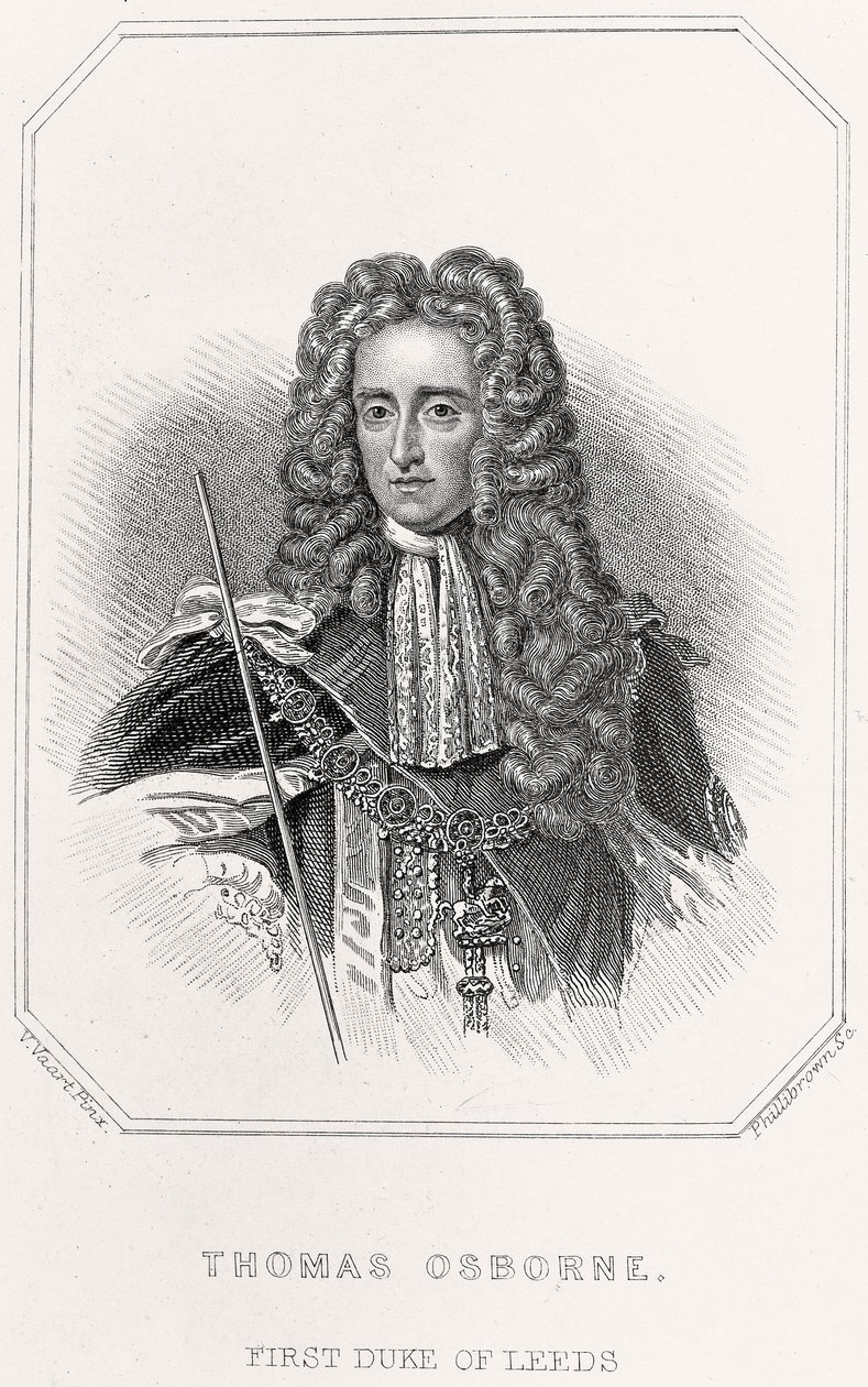 Portrait of Thomas Osborne, 1st Duke of Leeds, 1835dani af English School