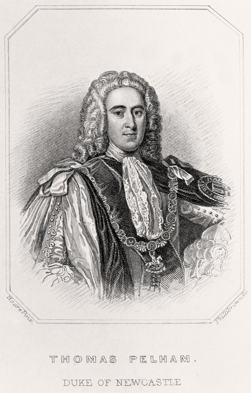 Portræt af Thomas Pelham, hertug af Newcastle, 1835 af English School