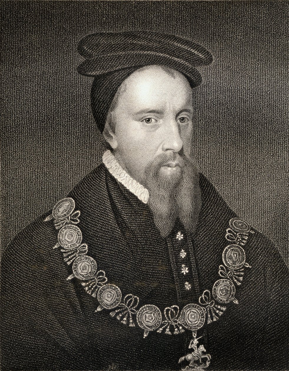 Portræt af Thomas Stanley (1435-1504) 1. jarl af Derby, fra Lodges British Portraits, 1823 af English School