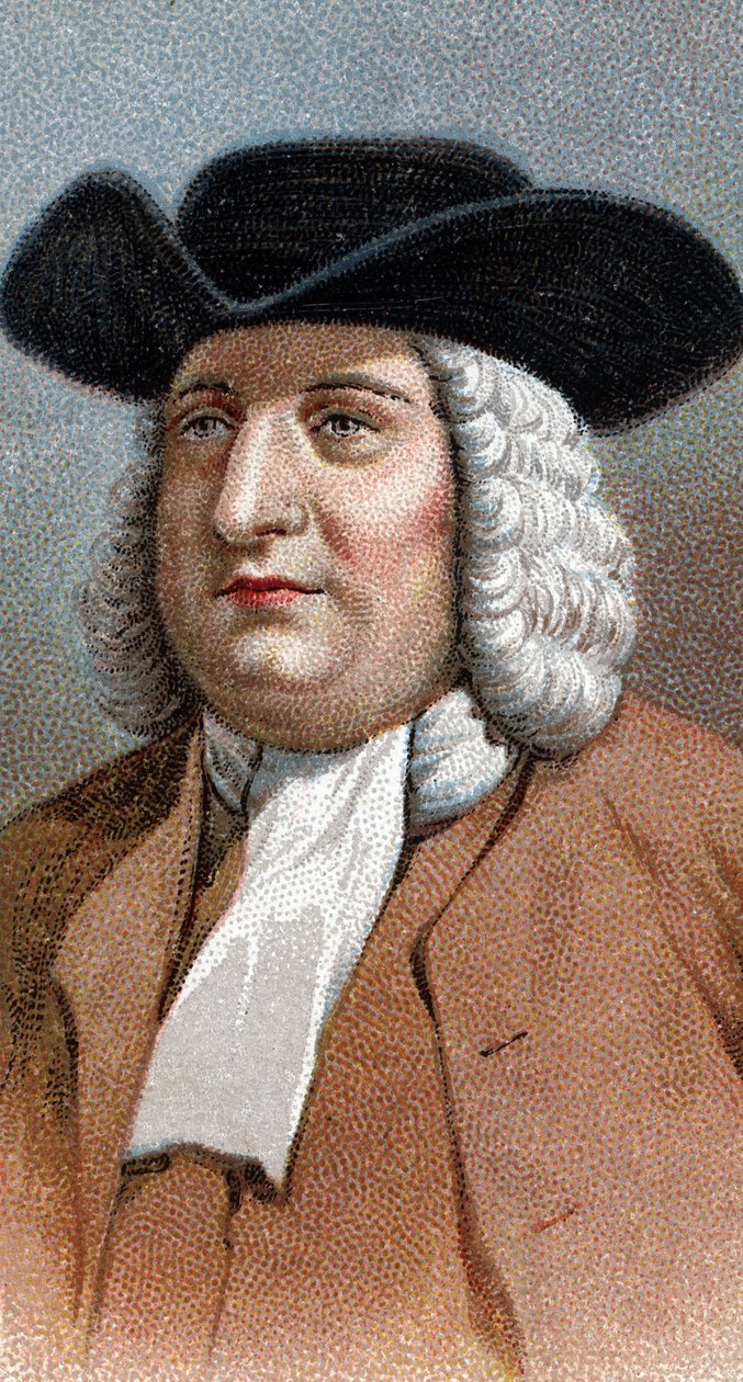 Portræt af William (Guillaume) Penn (1644-1718) - Fra serien "" Leaders of Men"" - Chromolithography - English School, 20. århundrede - af English School