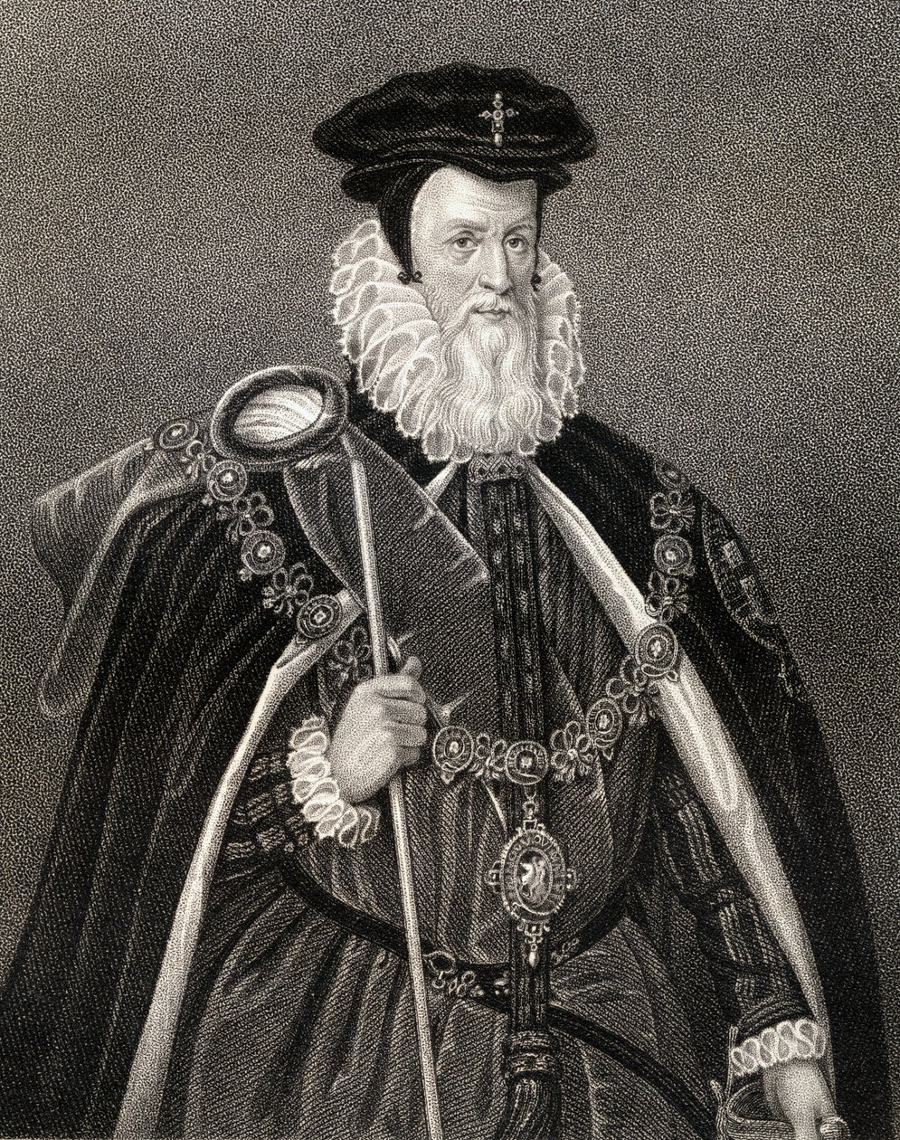 Portræt af William Cecil (1520-98) Lord Burghley, fra 