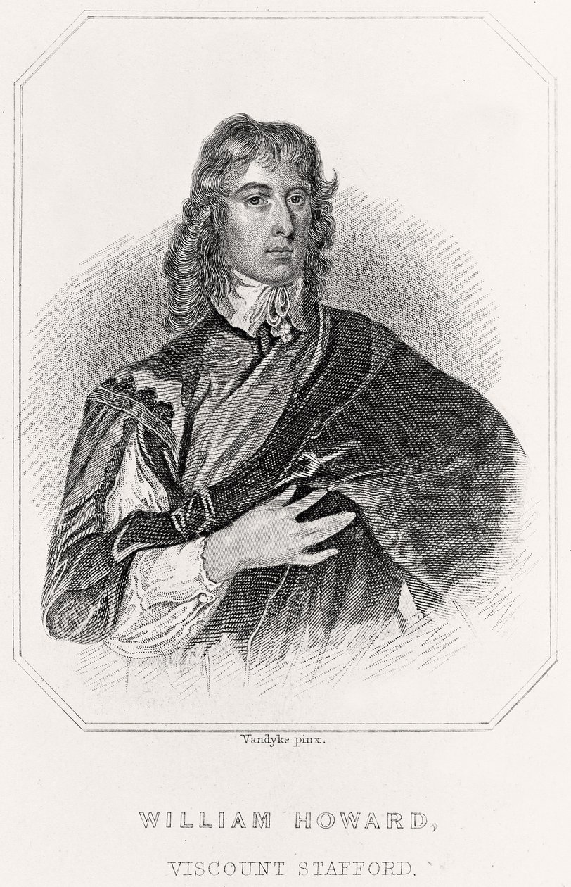 Portrait of William Howard, Viscount Stafford, 1835dani af English School