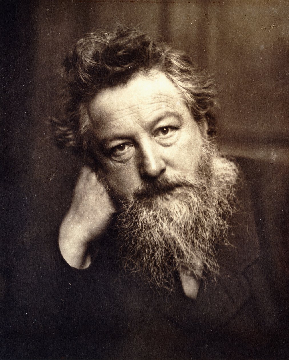 Portræt af William Morris, 1886 af English School