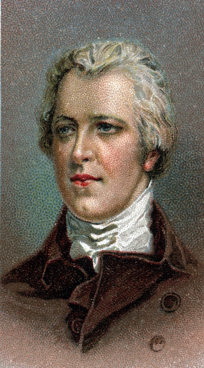 Portræt af William Pitt den yngre (1759-1806) - Portræt af William Pitt den yngre (1759-1806) - Fra serien "" Leaders of Men""" - Chromolithography - English School, 20. århundrede - af English School