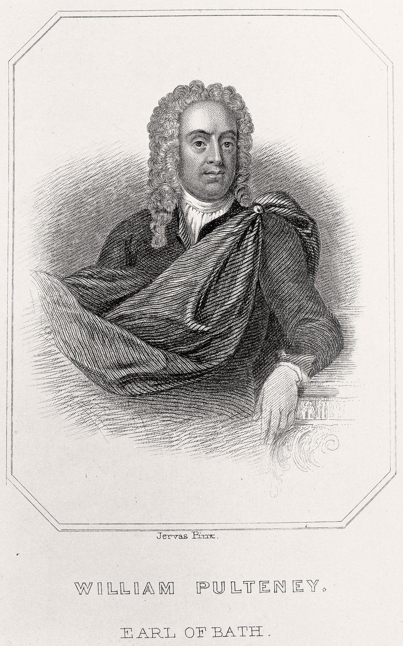 Portræt af William Pulteney, jarl af Bath, 1835 af English School