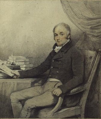 Portræt af William Ralph Cartwright (1771-1847), MP, fra Aynhoe Park, Northamptonshire (akvarel og blyant på papir) af English School