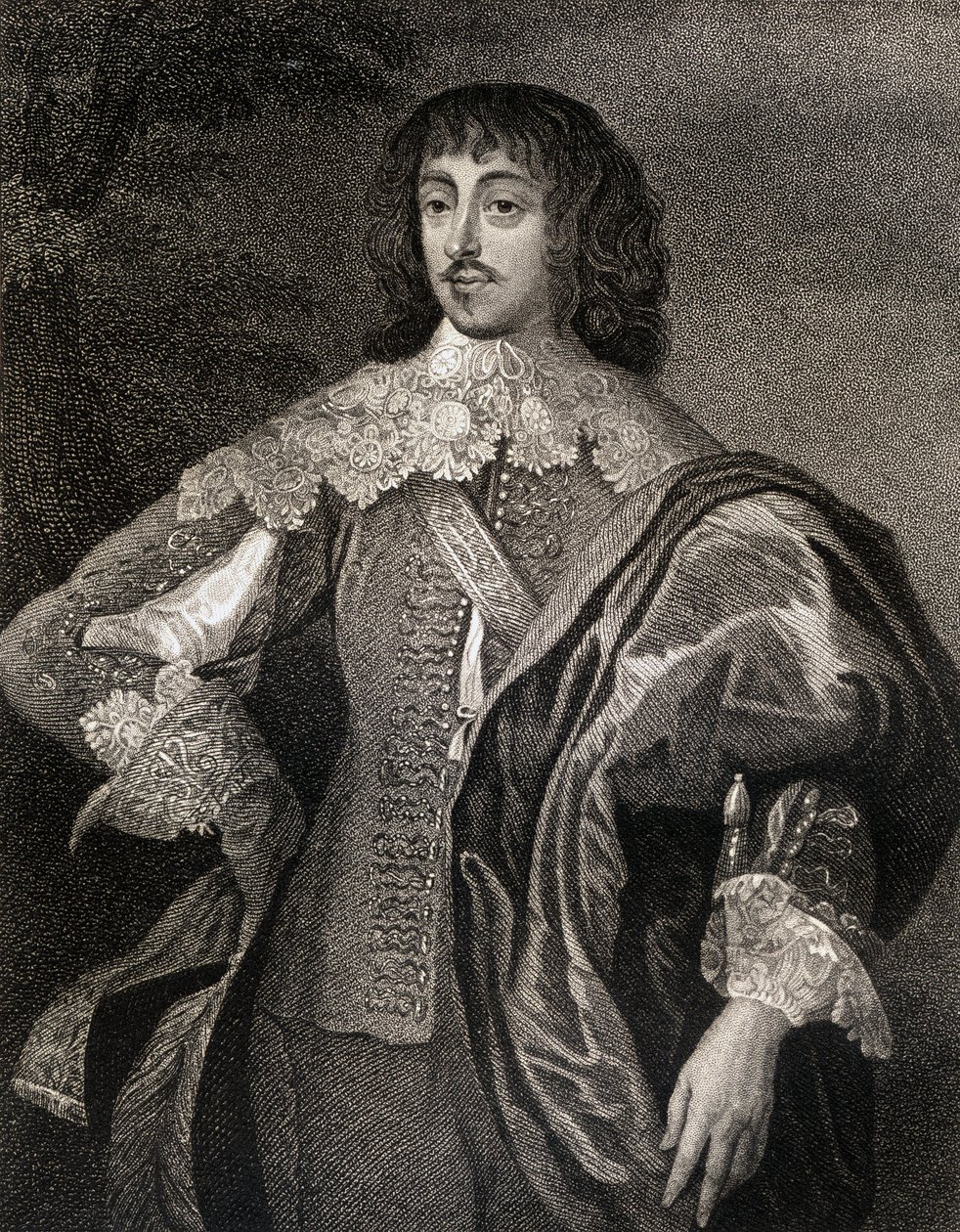 Portræt af William Villiers (1613-43) Viscount Grandison, fra Lodges British Portraits, 1823 af English School