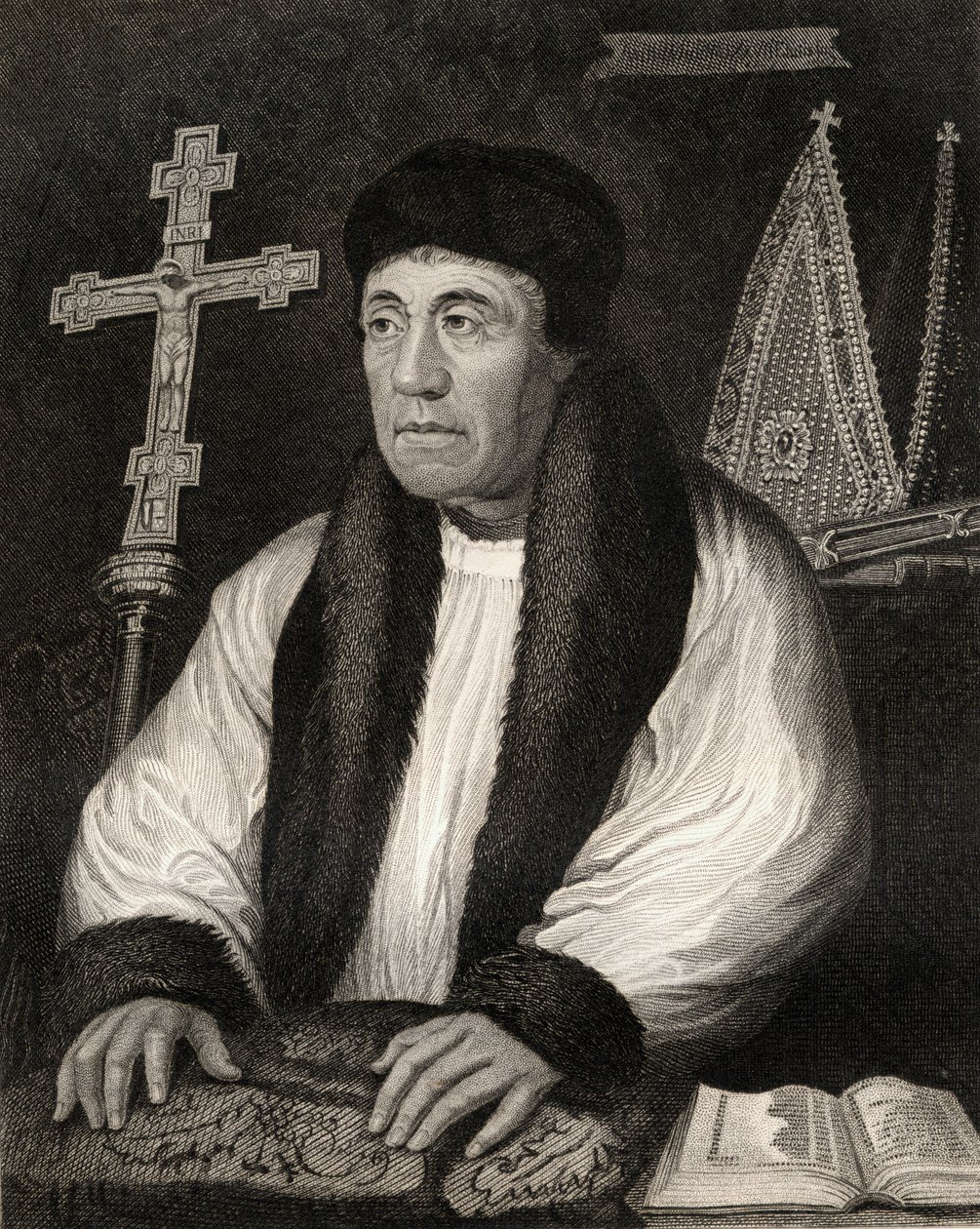 Portræt af William Warham (1450-1532), fra Lodges British Portraits, 1823 af English School