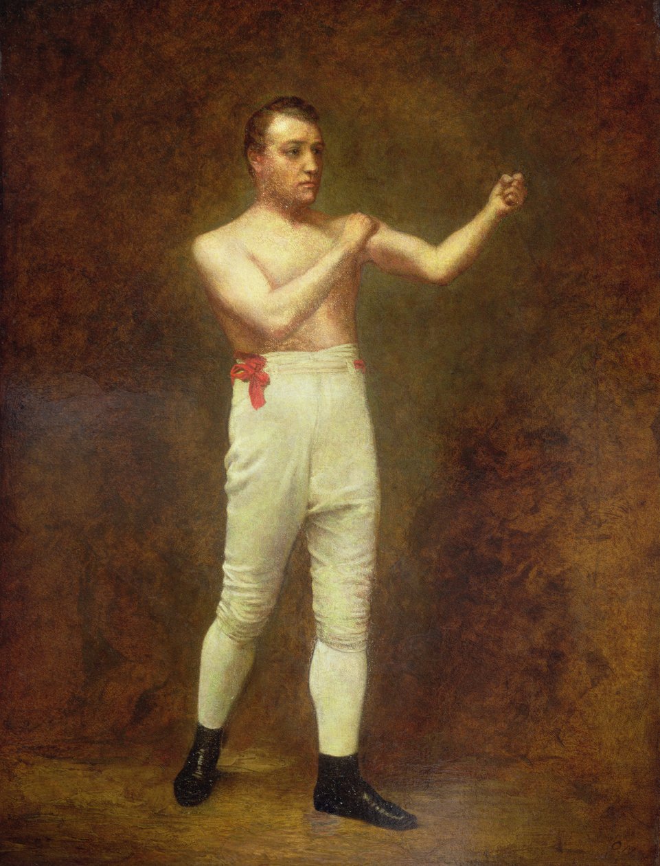 Portræt af en bokser, ca. 1800 (olie på lærred) af English School