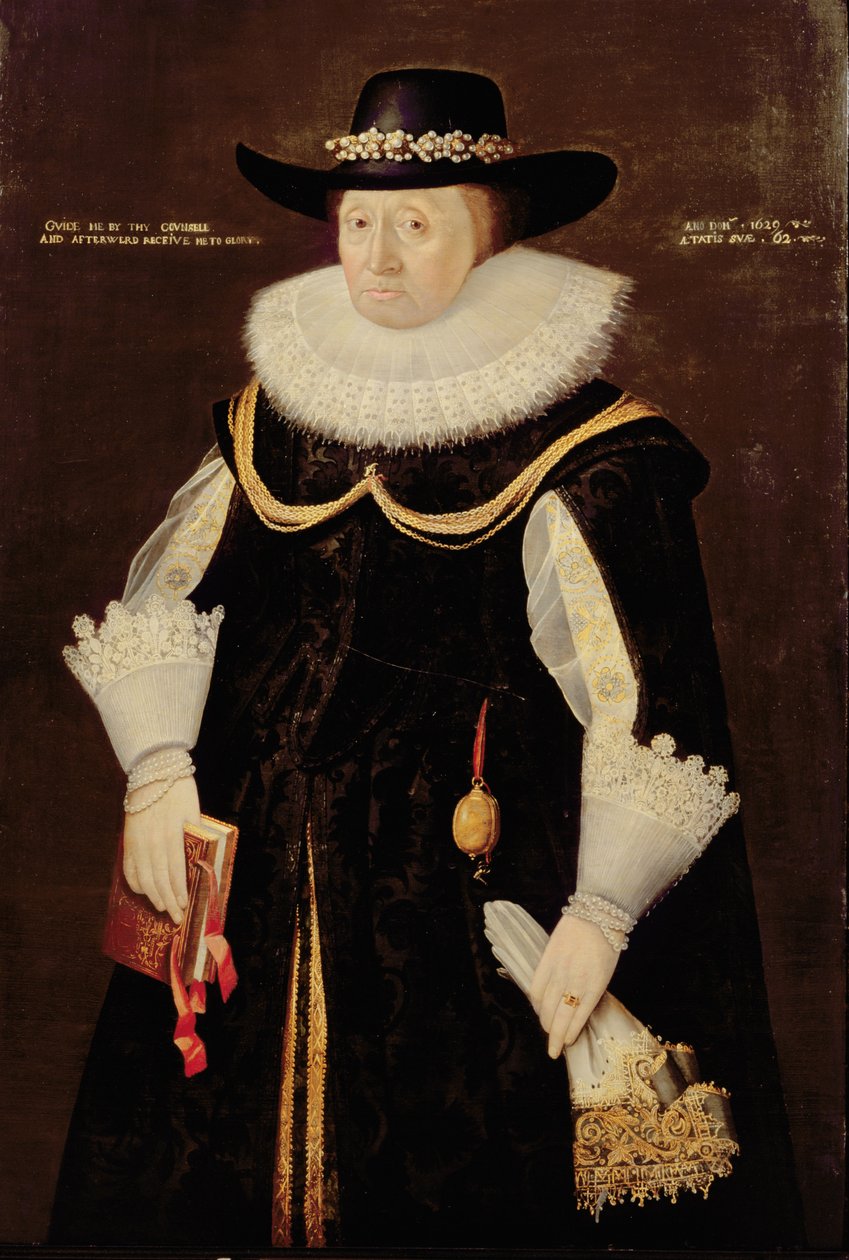 Portræt af en dame, 1629 af English School