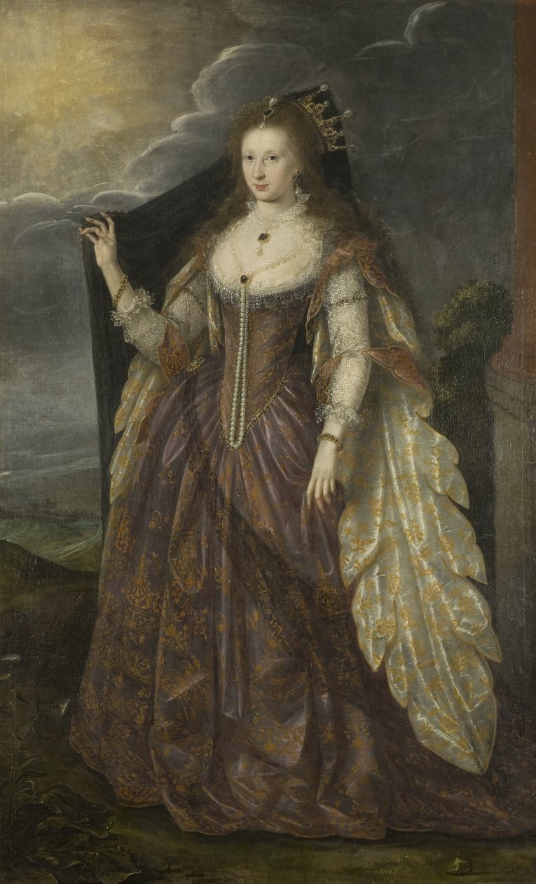 Portræt af en dame, ca. 1615 (olie på lærred) af English School