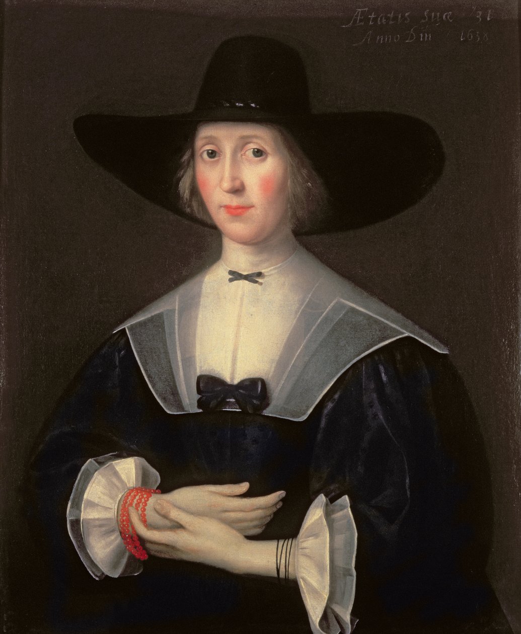 Portræt af en dame i sort, 1638 af English School