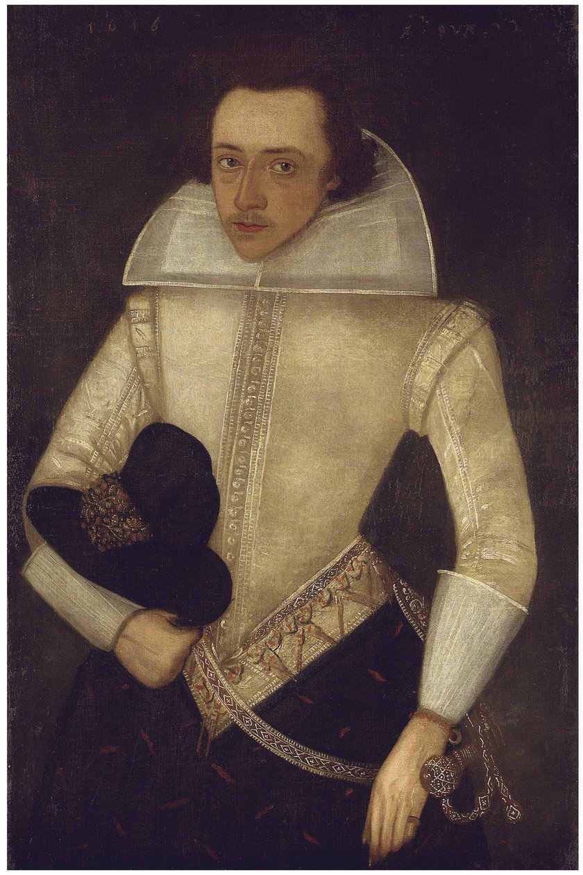 Portræt af en herre, 22 år, 1616 af English School