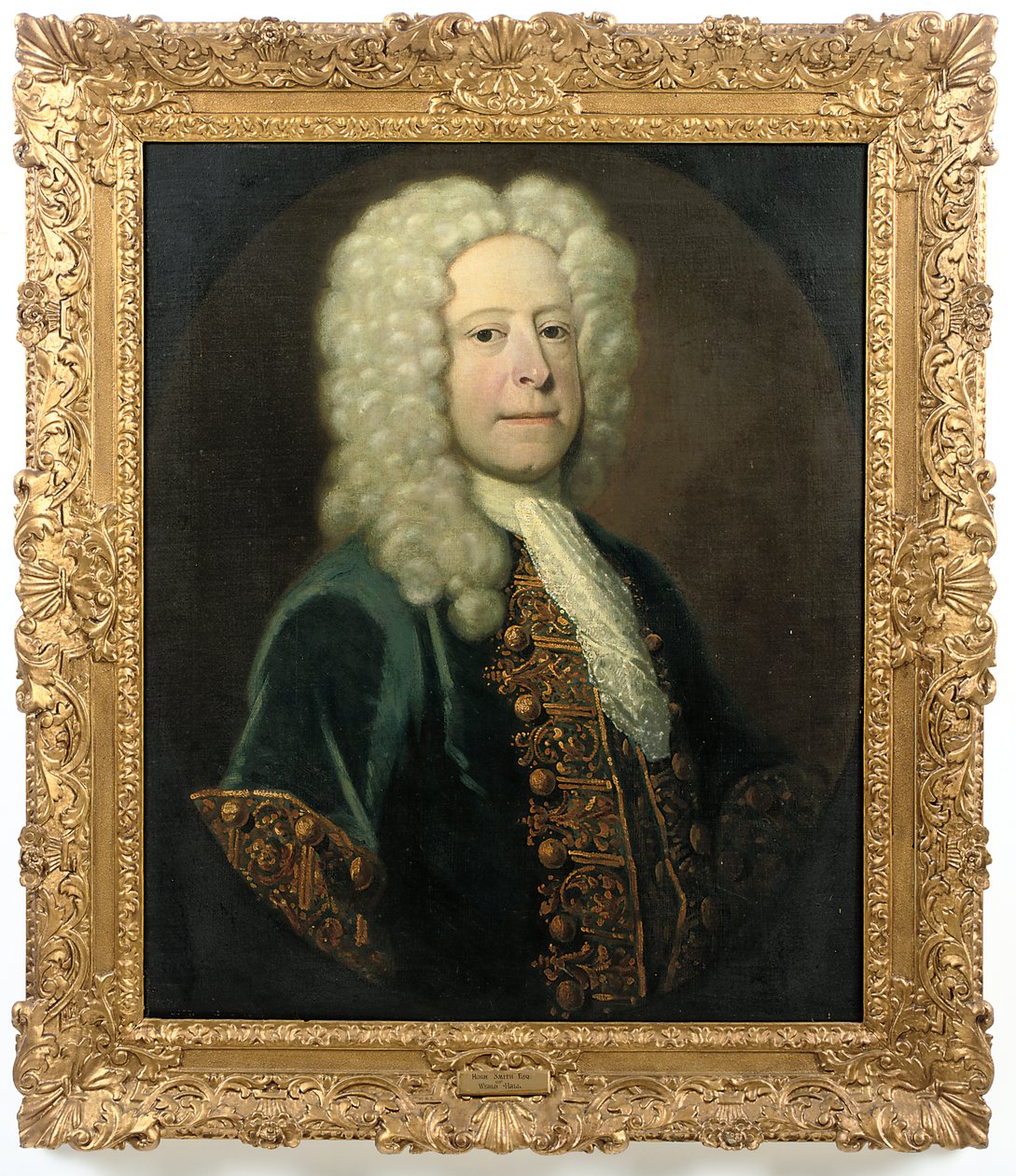 Portræt af en gentleman, traditionelt identificeret som Hugh Smith fra Weald Hall, Sheriff of Essex (olie på lærred) (par til 469083) af English School