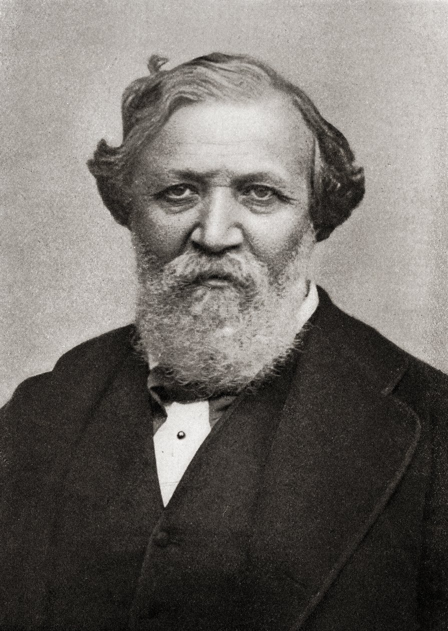 Portræt af den engelske digter Robert Browning (1812-89) af English School
